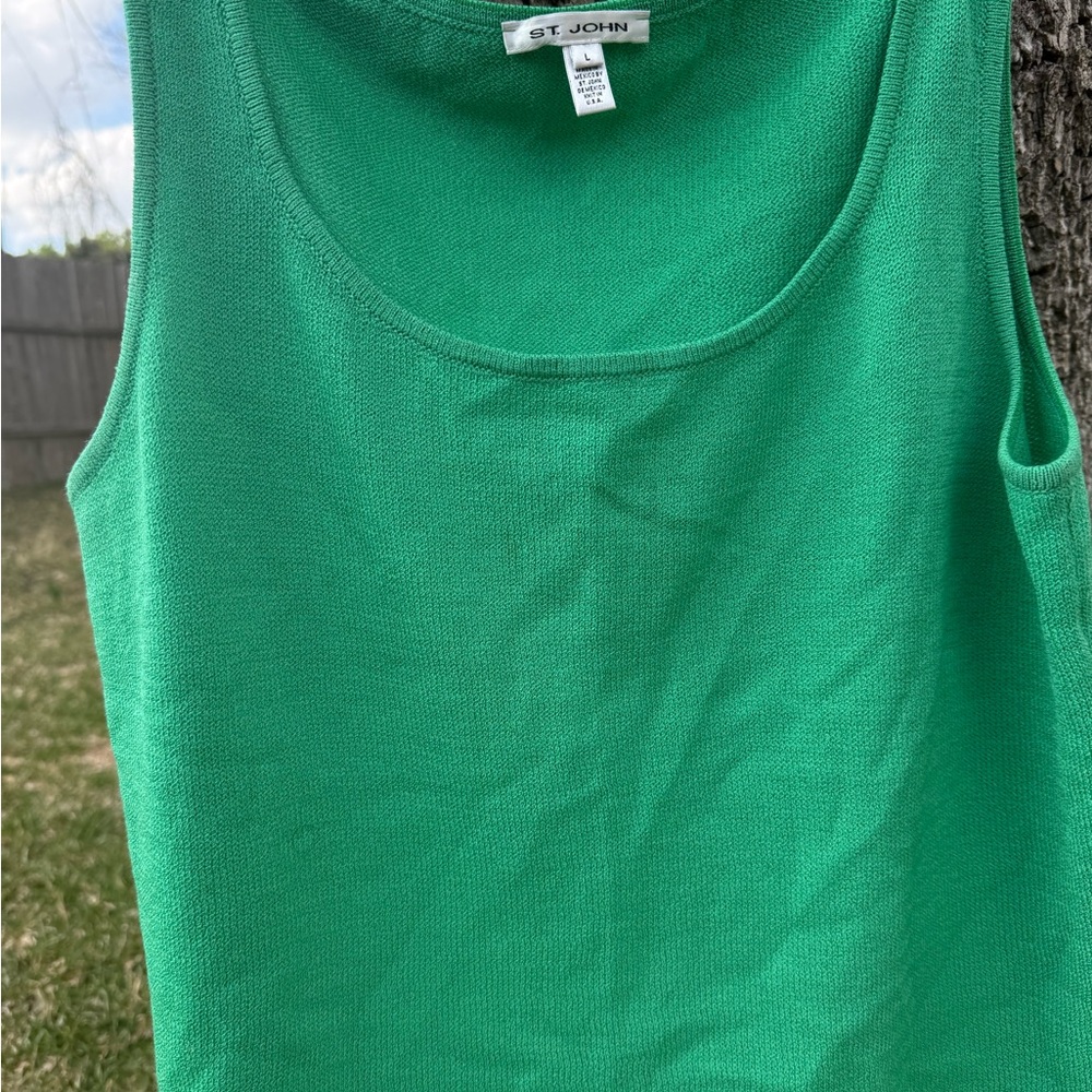 3 set St. John Bright Green, pink and Beige Scoop Neck Tank